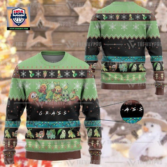Anime Pokemon Grass Christmas Sweater ? Usalast