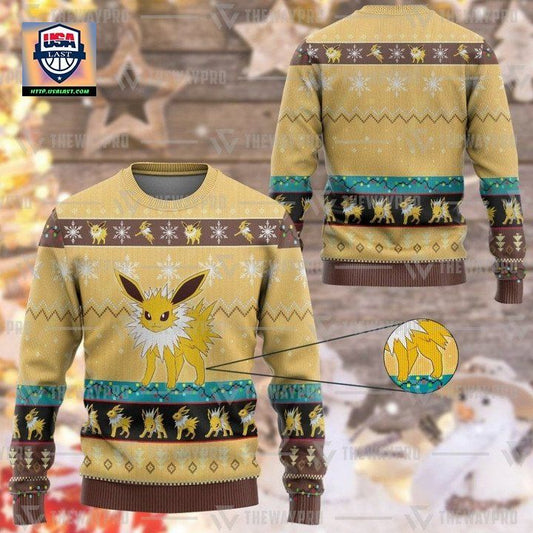 Anime Pokemon Jolteon Christmas Sweater ? Usalast
