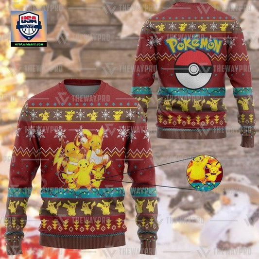 Anime Pokemon Pika Pika Christmas Sweater ? Usalast