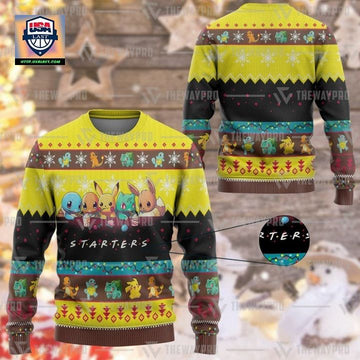 Anime Pokemon Starters Christmas Sweater ? Usalast