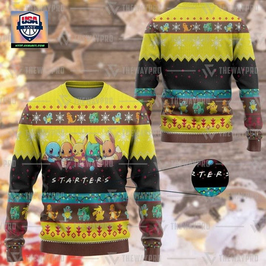 Anime Pokemon Starters Christmas Sweater ? Usalast