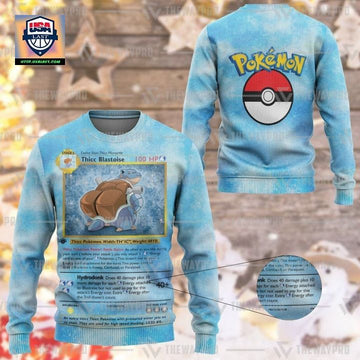 Anime Pokemon Thicc Blastoise Christmas Sweater ? Usalast