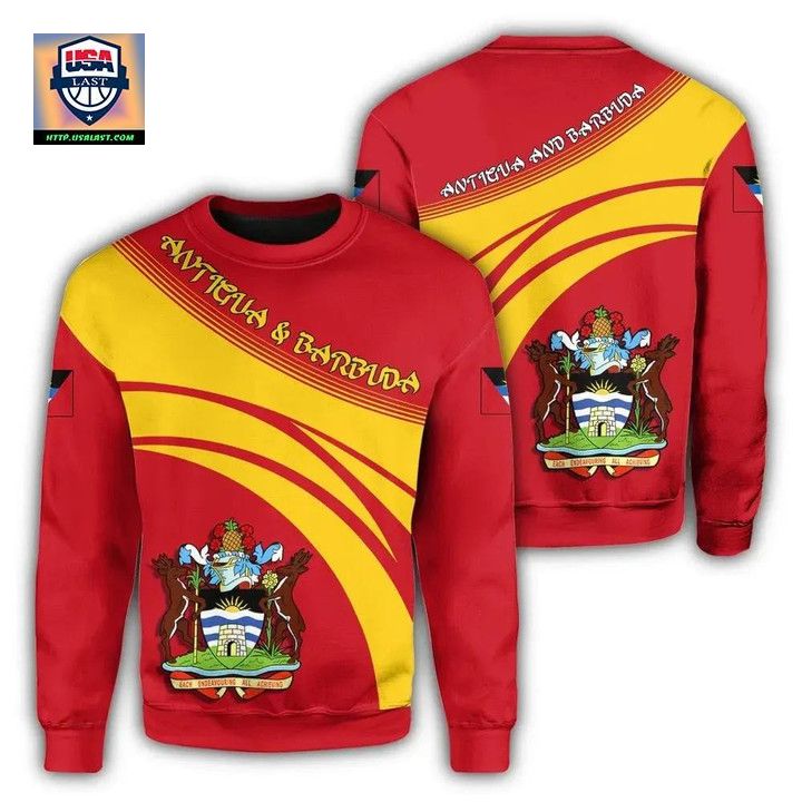Antigua And Barbuda Coat Of Arms Sweater Cricket Style J5W ? Usalast