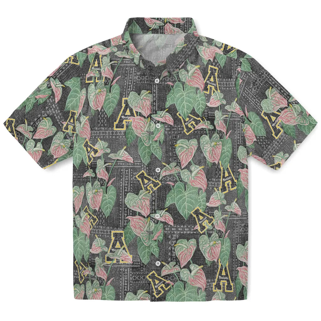 Appalachian State Mountaineers Hawaiian Shirt - Anthurium Overlay | Moonbestprint