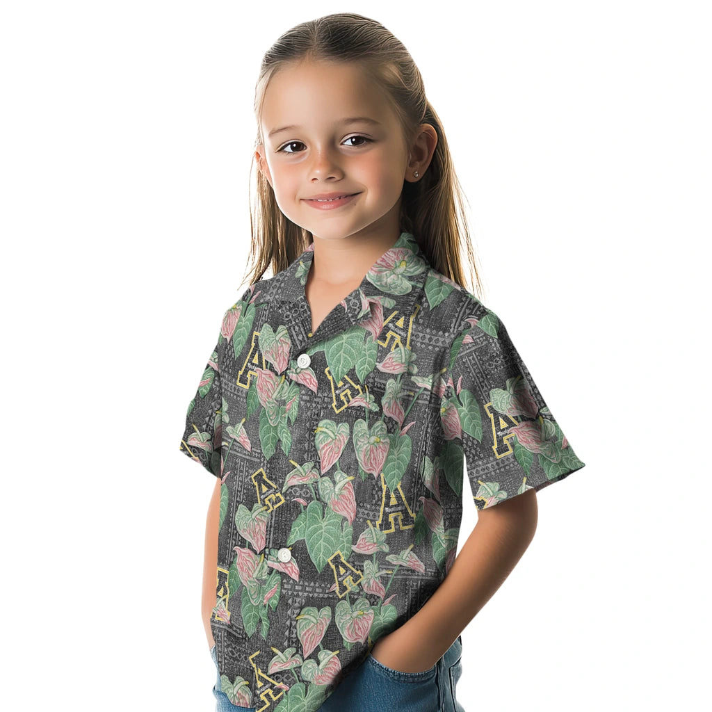 Appalachian State Mountaineers Hawaiian Shirt - Anthurium Overlay | Moonbestprint