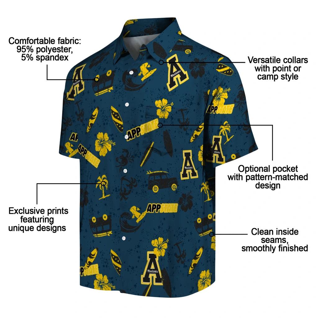 Appalachian State Mountaineers Hawaiian Shirt - Beach Vibe | Moonbestprint