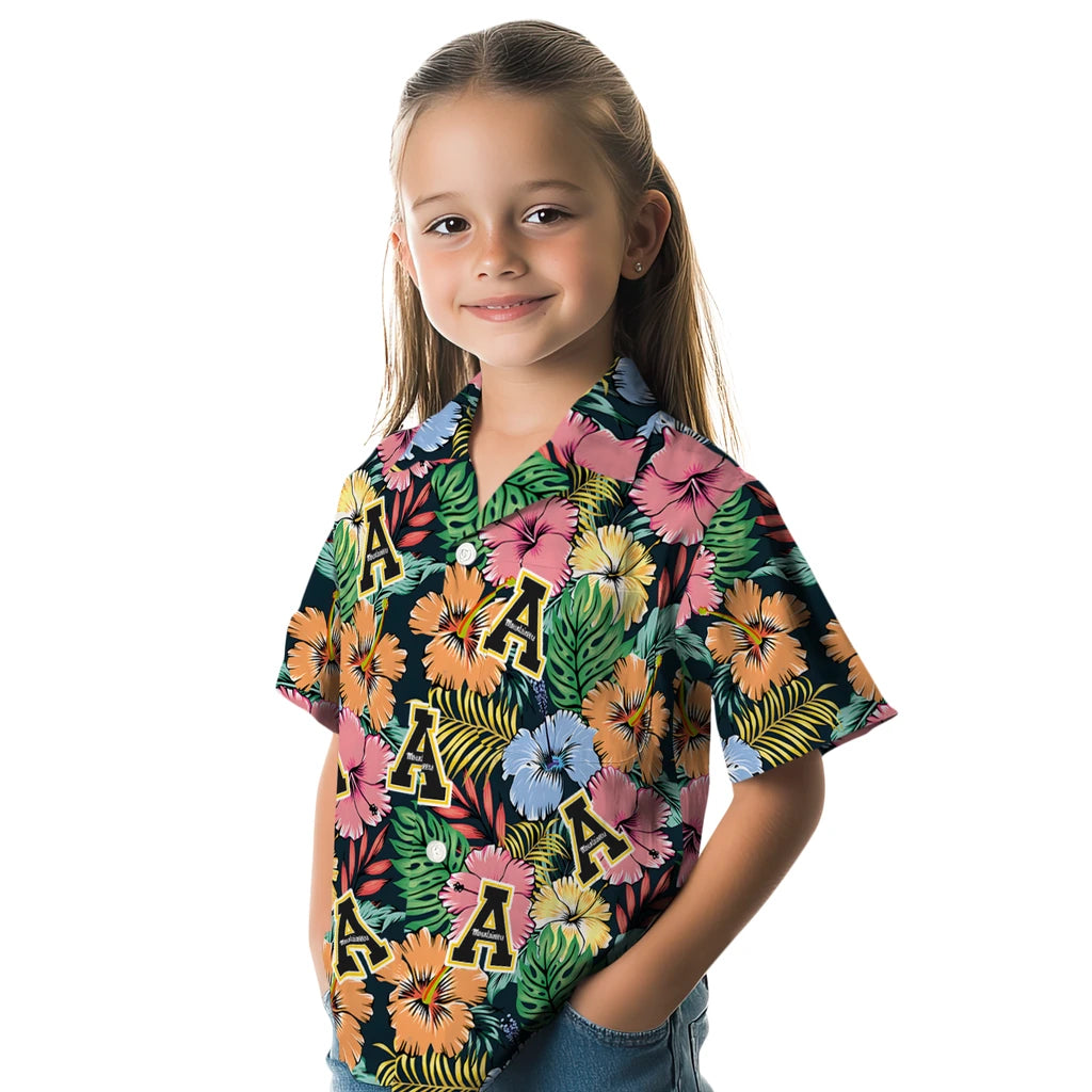 Appalachian State Mountaineers Hawaiian Shirt - Brilliant Hibiscus Garden | Moonbestprint
