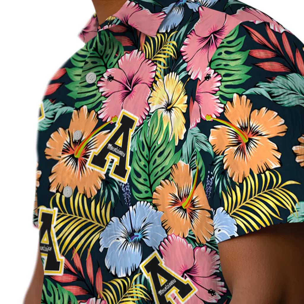 Appalachian State Mountaineers Hawaiian Shirt - Brilliant Hibiscus Garden | Moonbestprint