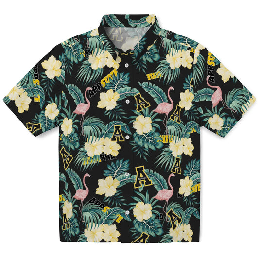 Appalachian State Mountaineers Hawaiian Shirt - Flamingo and Hibiscus | Moonbestprint