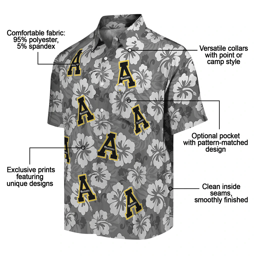Appalachian State Mountaineers Hawaiian Shirt - Hibiscus Cluster | Moonbestprint