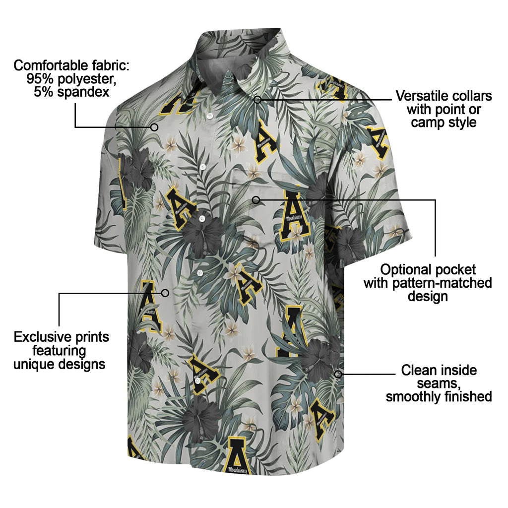 Appalachian State Mountaineers Hawaiian Shirt - Hibiscus Designs | Moonbestprint