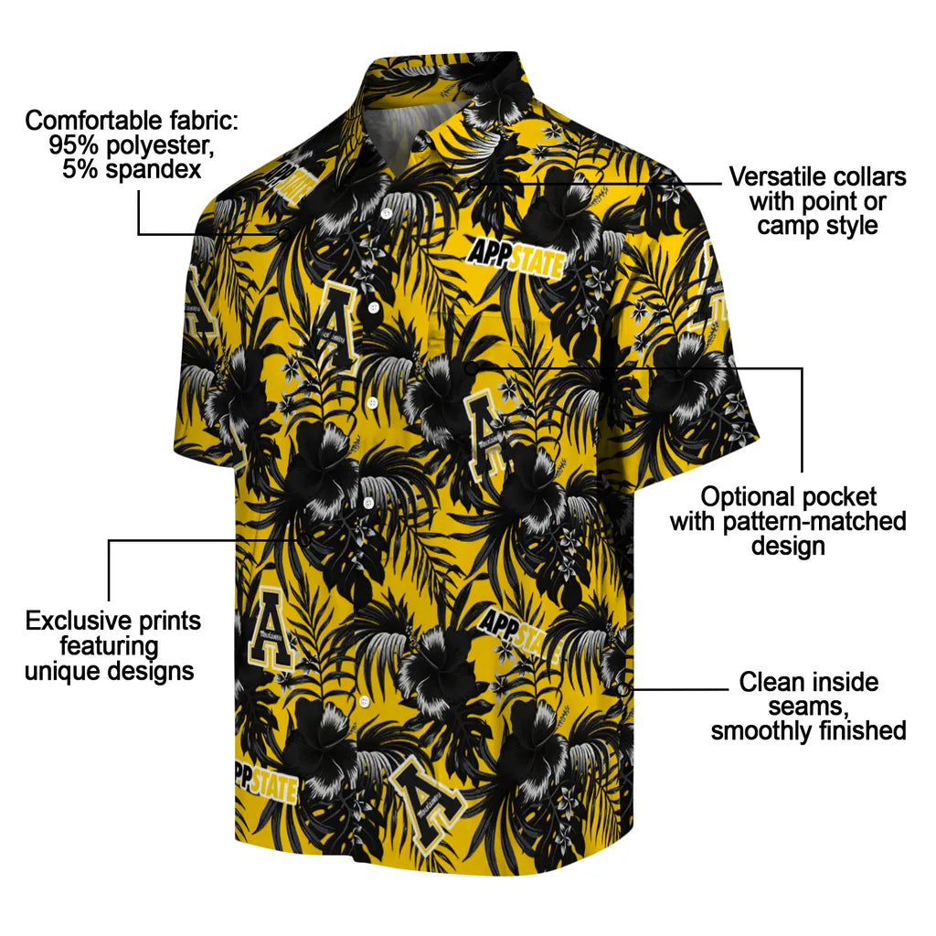 Appalachian State Mountaineers Hawaiian Shirt - Hibiscus Exotic | Moonbestprint