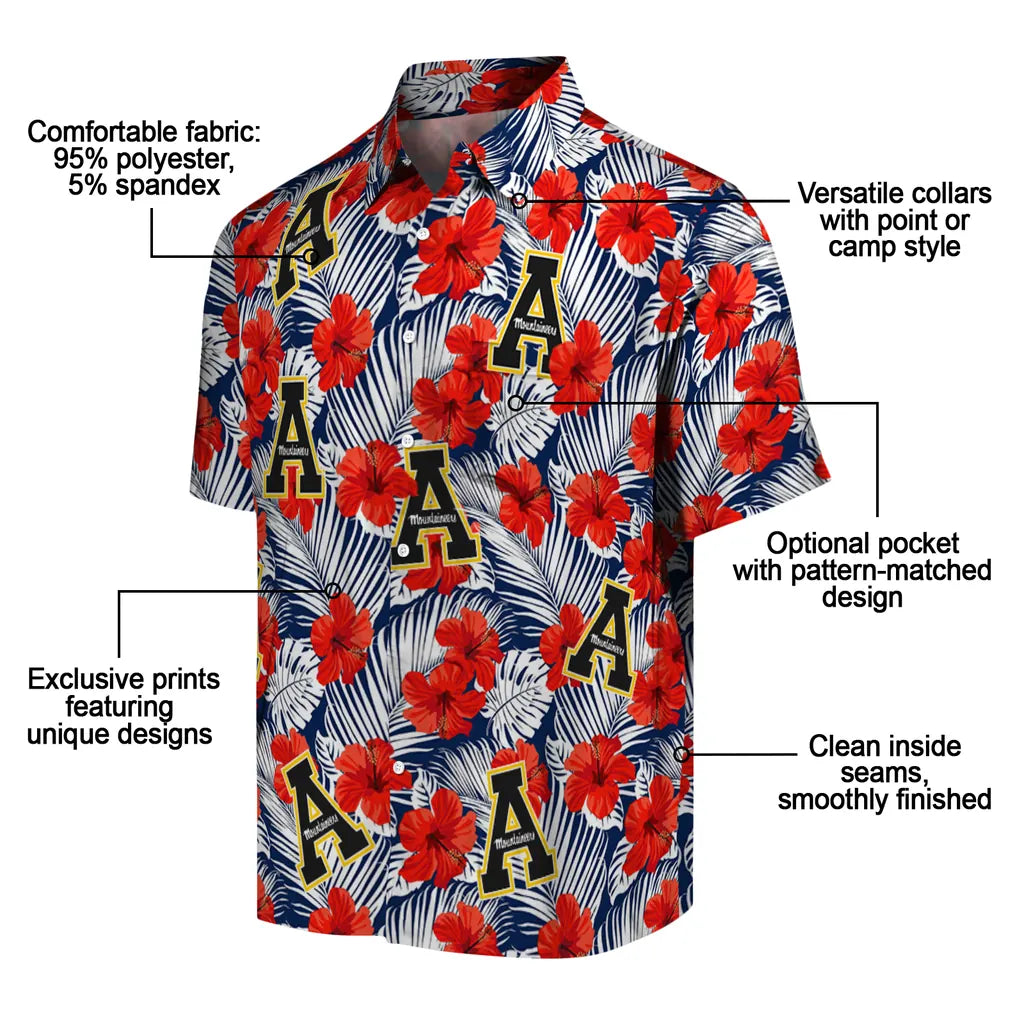 Appalachian State Mountaineers Hawaiian Shirt - Hibiscus Fiesta | Moonbestprint