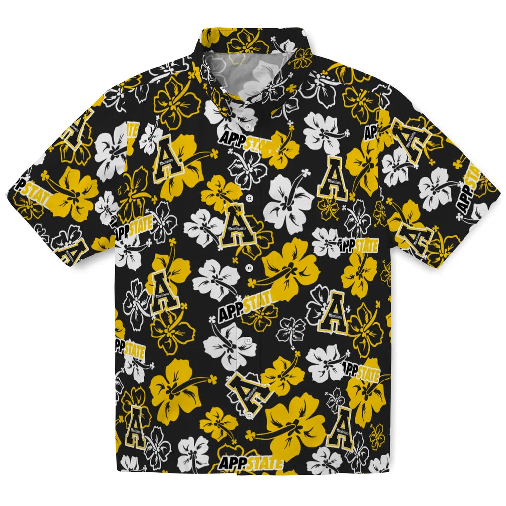 Appalachian State Mountaineers Hawaiian Shirt - Hibiscus Flower Design | Moonbestprint