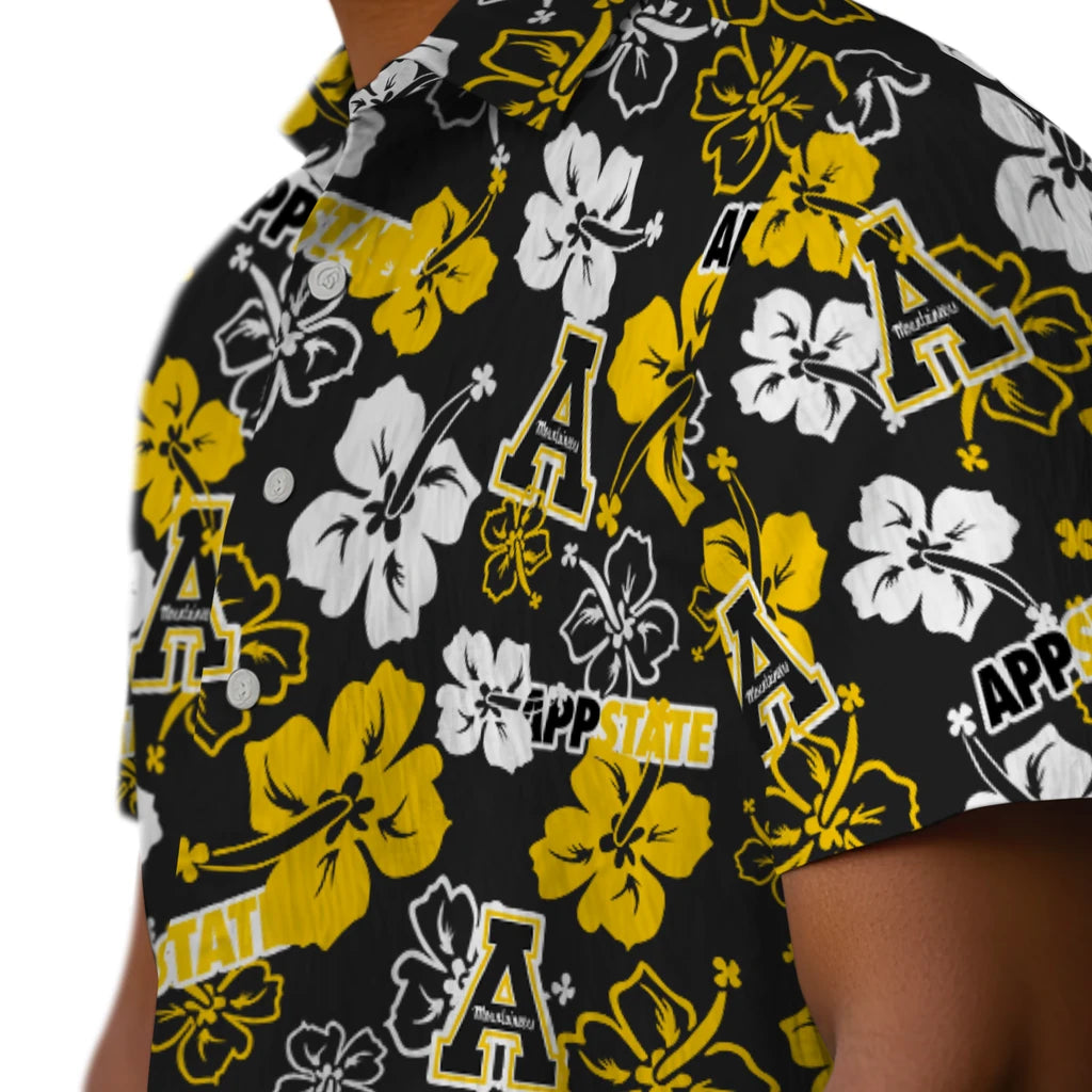 Appalachian State Mountaineers Hawaiian Shirt - Hibiscus Flower Design | Moonbestprint