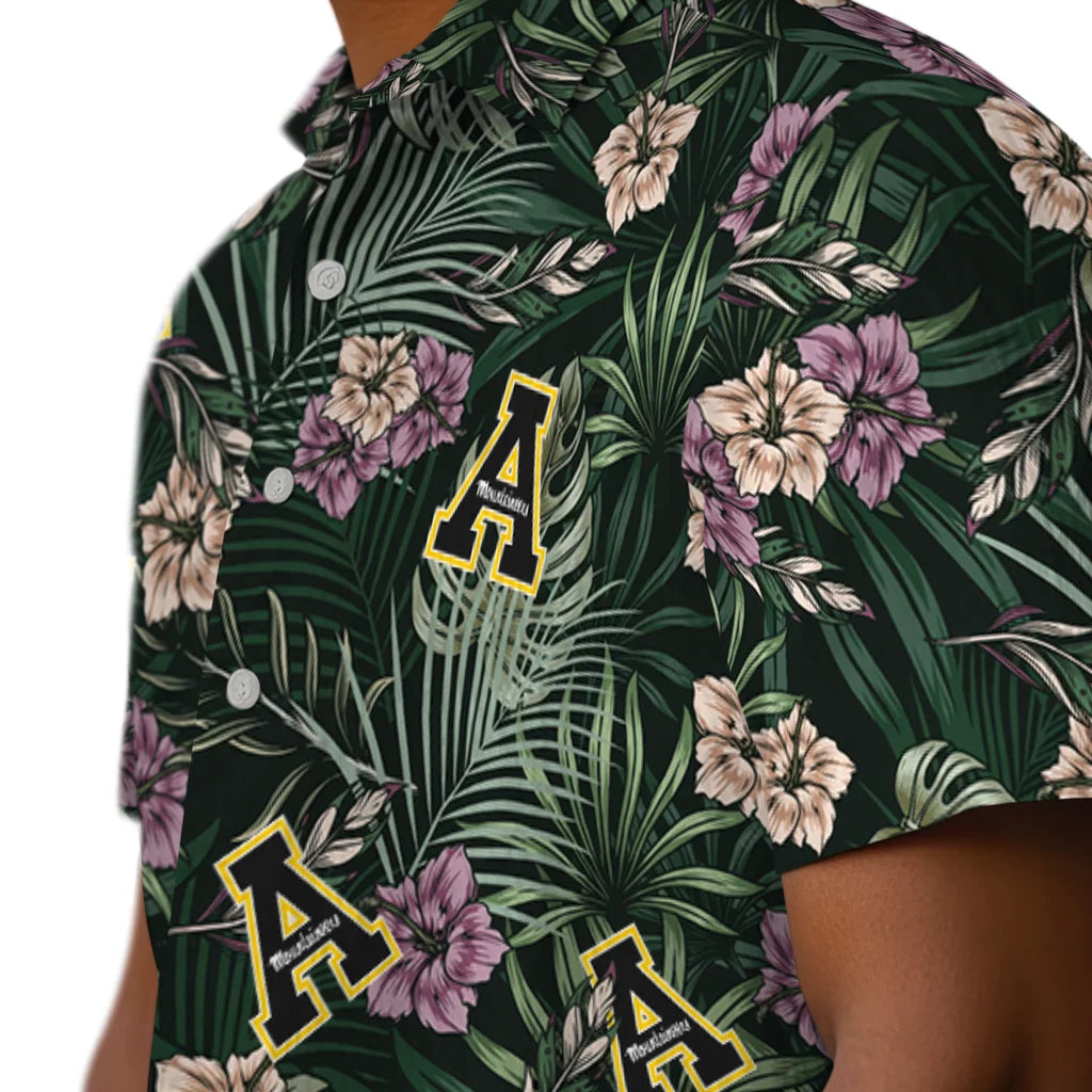 Appalachian State Mountaineers Hawaiian Shirt - Hibiscus Leaves Pattern | Moonbestprint