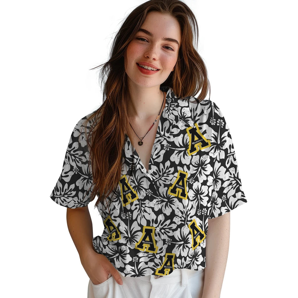Appalachian State Mountaineers Hawaiian Shirt - Hibiscus Motif | Moonbestprint
