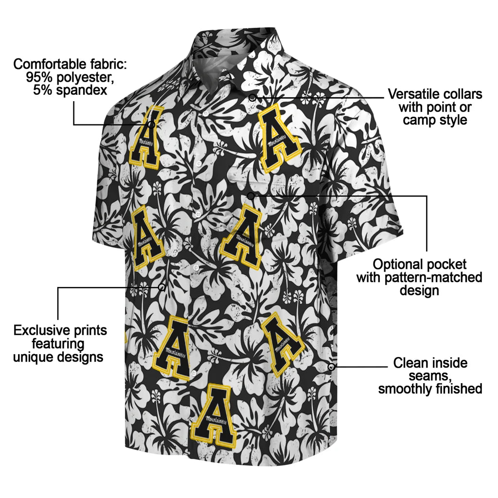 Appalachian State Mountaineers Hawaiian Shirt - Hibiscus Motif | Moonbestprint