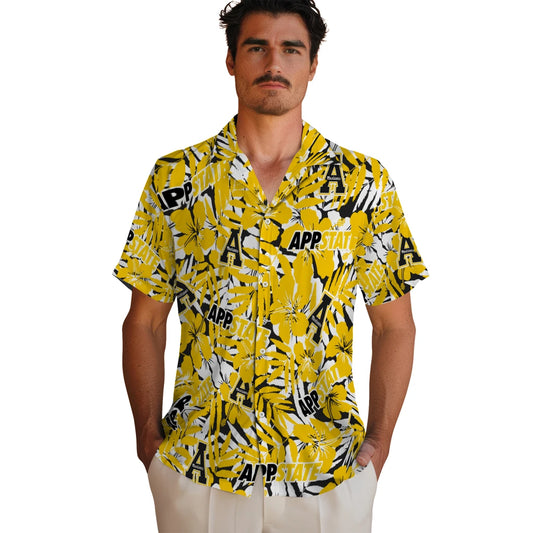 Appalachian State Mountaineers Hawaiian Shirt - Hibiscus Overlay | Moonbestprint