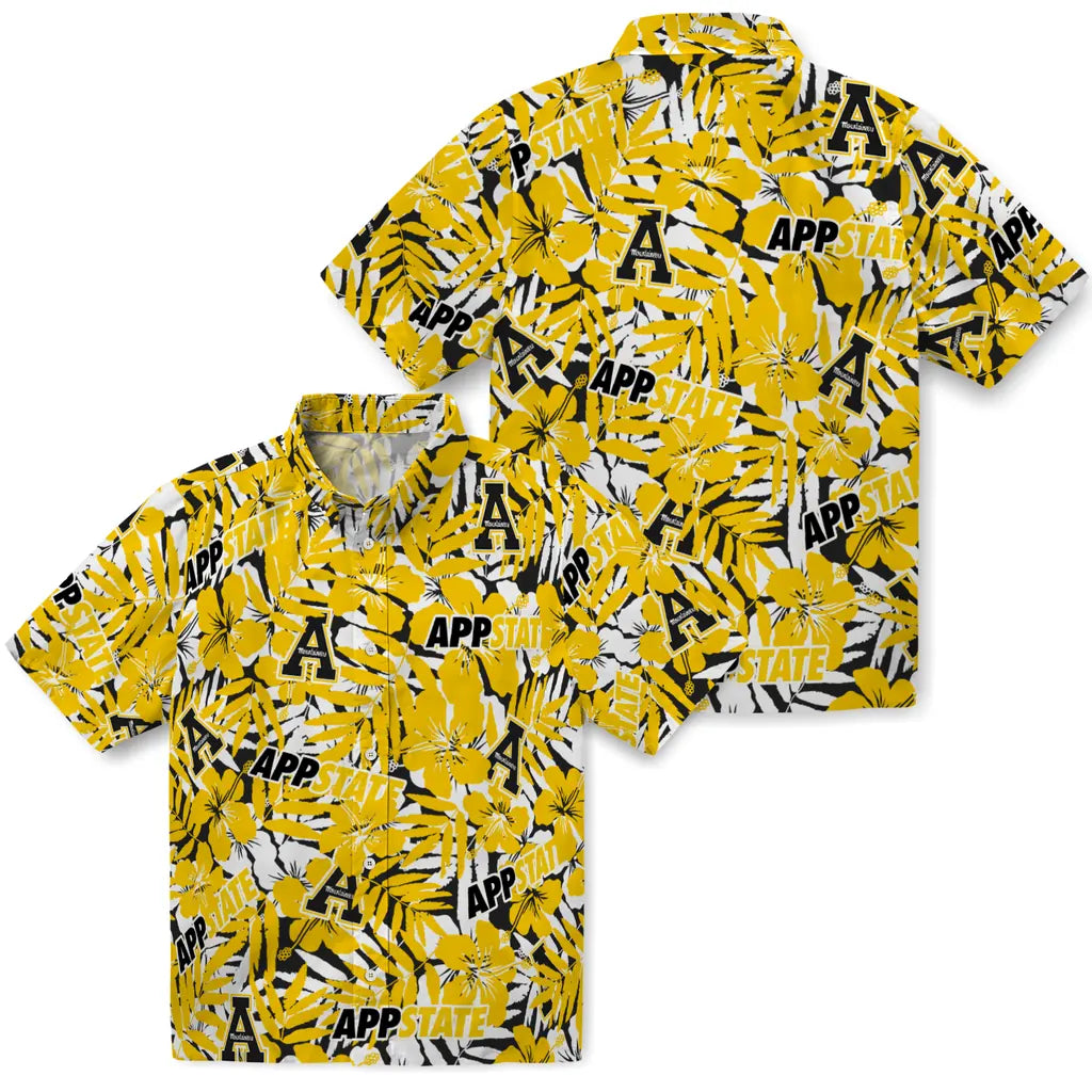 Appalachian State Mountaineers Hawaiian Shirt - Hibiscus Overlay | Moonbestprint