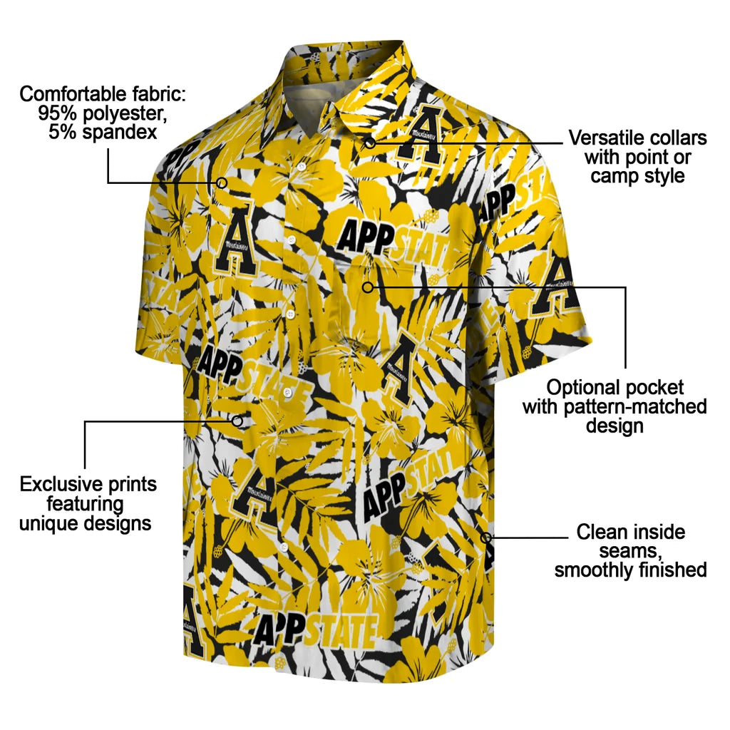 Appalachian State Mountaineers Hawaiian Shirt - Hibiscus Overlay | Moonbestprint