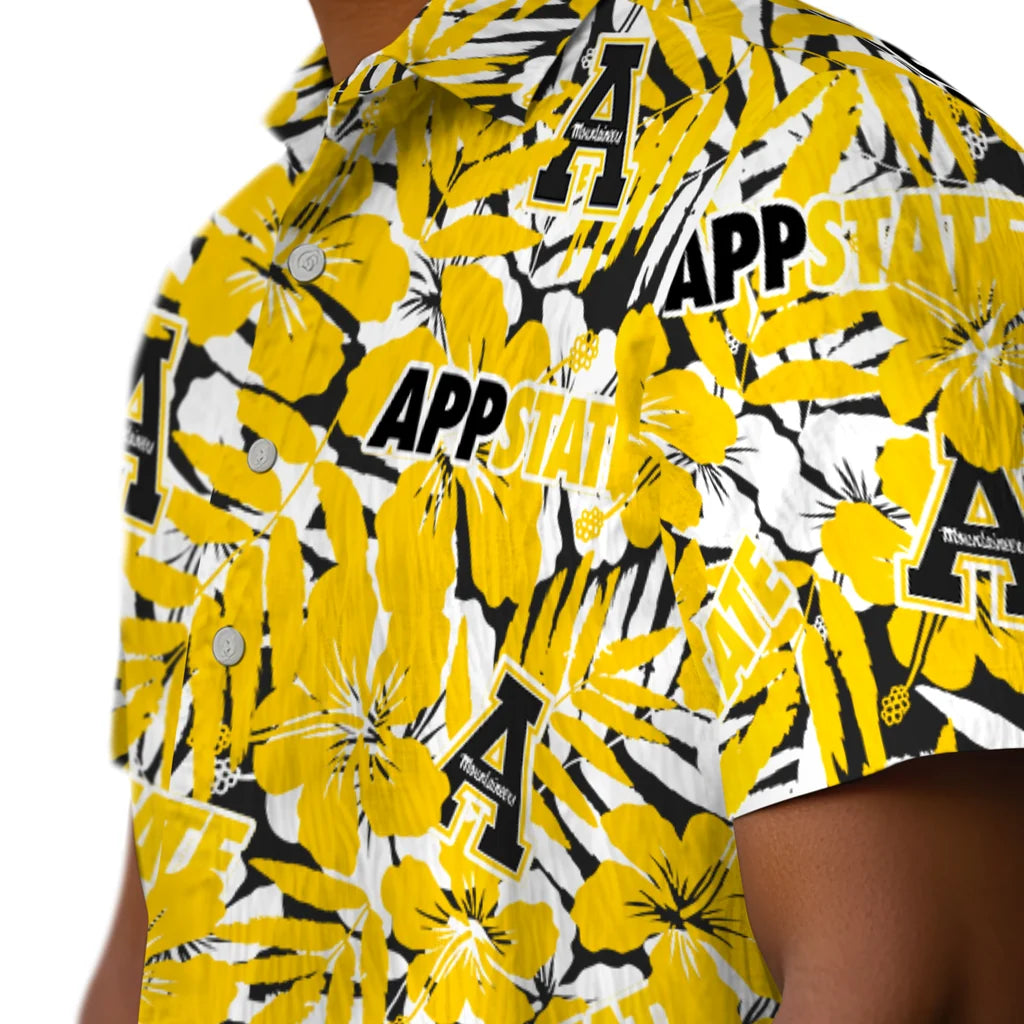 Appalachian State Mountaineers Hawaiian Shirt - Hibiscus Overlay | Moonbestprint