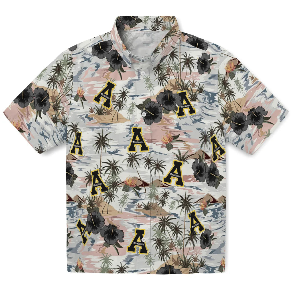 Appalachian State Mountaineers Hawaiian Shirt - Hibiscus Seaside | Moonbestprint