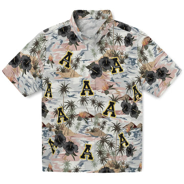 Appalachian State Mountaineers Hawaiian Shirt - Hibiscus Seaside | Moonbestprint