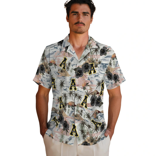 Appalachian State Mountaineers Hawaiian Shirt - Hibiscus Seaside | Moonbestprint