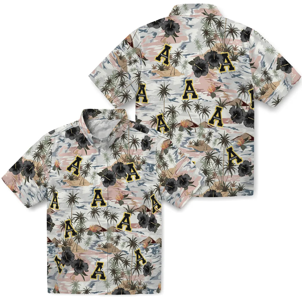 Appalachian State Mountaineers Hawaiian Shirt - Hibiscus Seaside | Moonbestprint