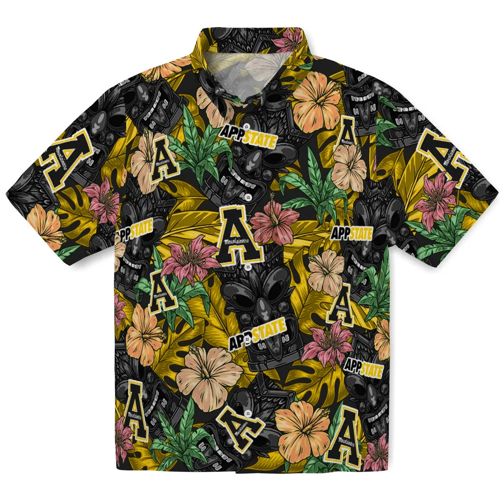 Appalachian State Mountaineers Hawaiian Shirt - Hibiscus Tiki Jungle | Moonbestprint