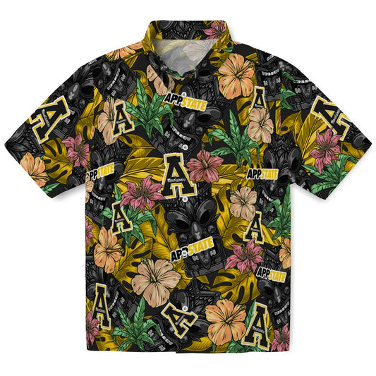 Appalachian State Mountaineers Hawaiian Shirt - Hibiscus Tiki Jungle | Moonbestprint