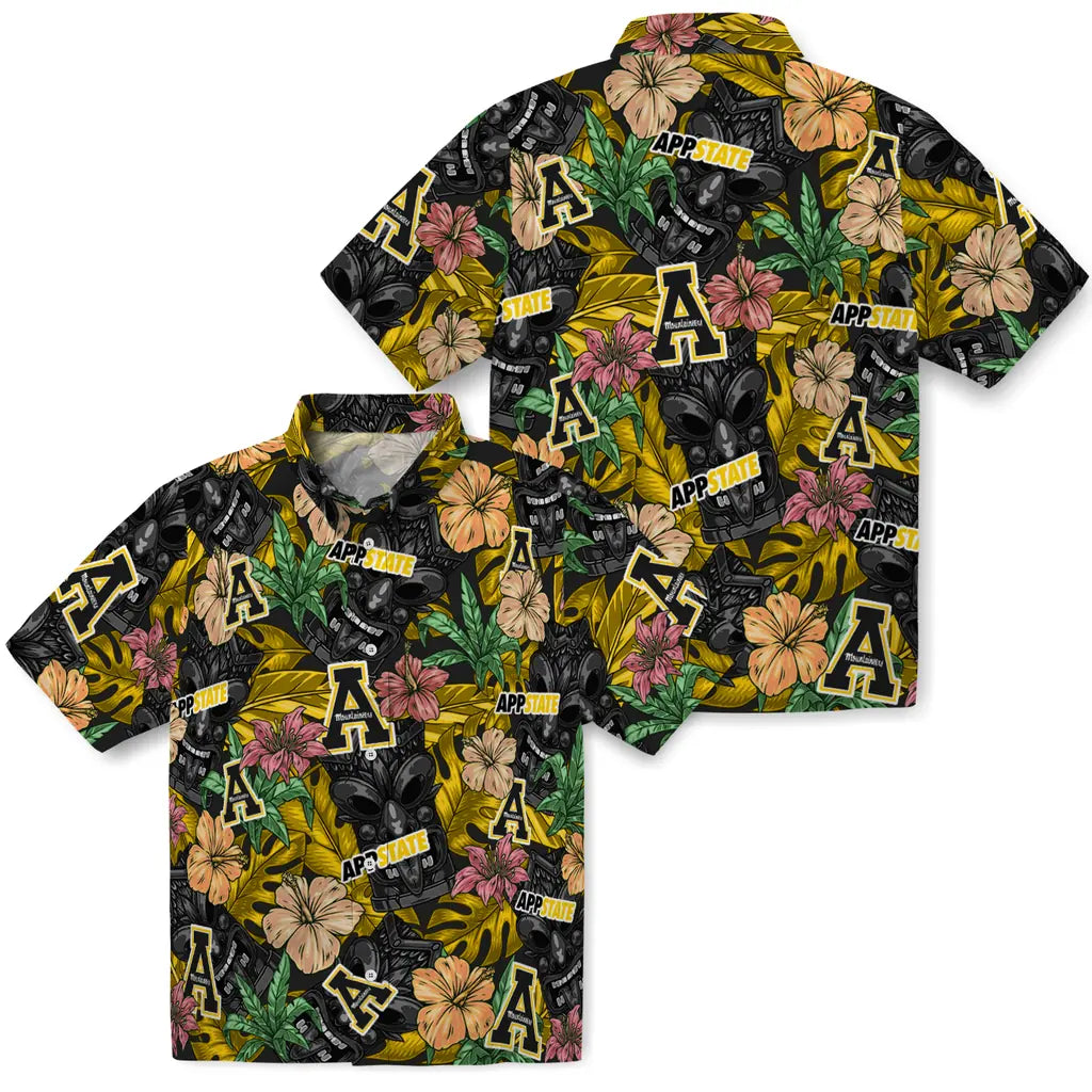 Appalachian State Mountaineers Hawaiian Shirt - Hibiscus Tiki Jungle | Moonbestprint