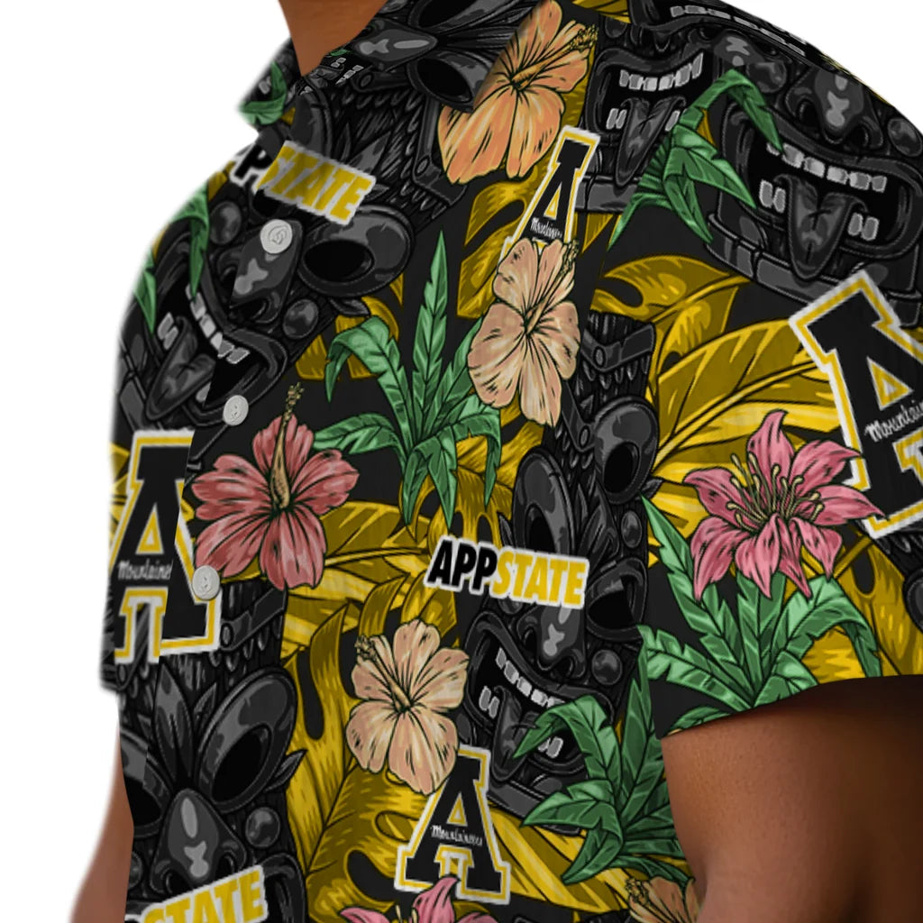 Appalachian State Mountaineers Hawaiian Shirt - Hibiscus Tiki Jungle | Moonbestprint