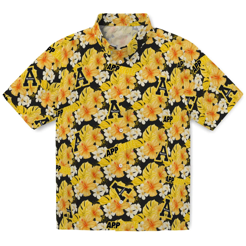 Appalachian State Mountaineers Hawaiian Shirt - Hibiscus Tropics | Moonbestprint