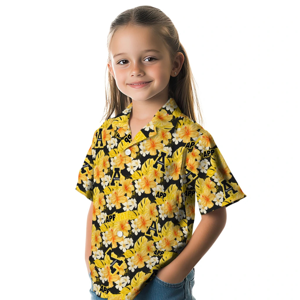 Appalachian State Mountaineers Hawaiian Shirt - Hibiscus Tropics | Moonbestprint