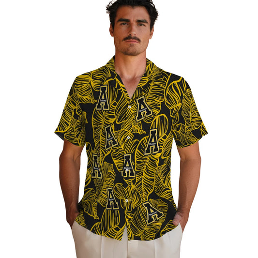 Appalachian State Mountaineers Hawaiian Shirt - Leaf Outline | Moonbestprint