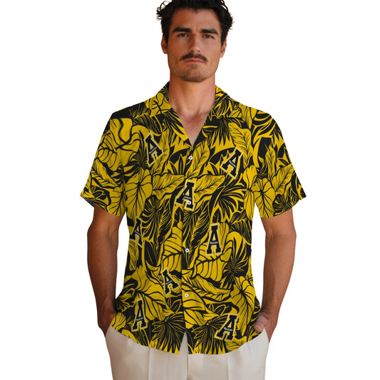 Appalachian State Mountaineers Hawaiian Shirt - Monstera Layer | Moonbestprint