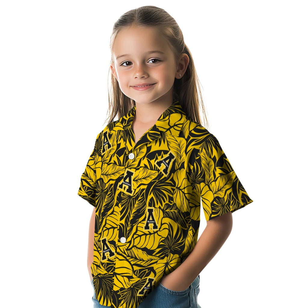 Appalachian State Mountaineers Hawaiian Shirt - Monstera Layer | Moonbestprint