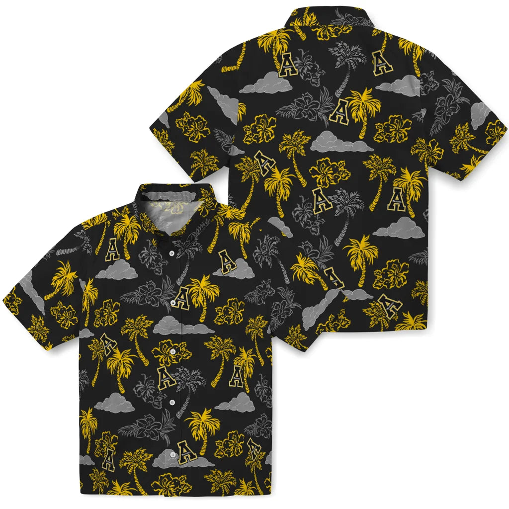 Appalachian State Mountaineers Hawaiian Shirt - Palm And Clouds | Moonbestprint
