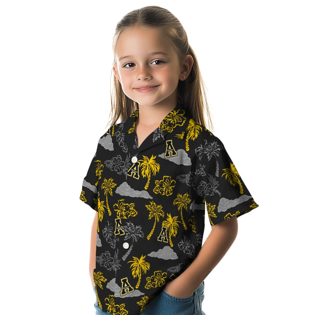 Appalachian State Mountaineers Hawaiian Shirt - Palm And Clouds | Moonbestprint
