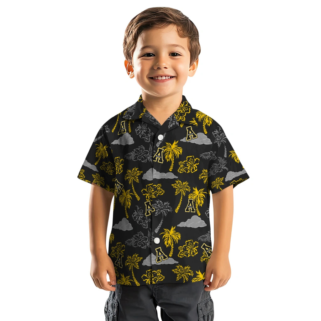 Appalachian State Mountaineers Hawaiian Shirt - Palm And Clouds | Moonbestprint