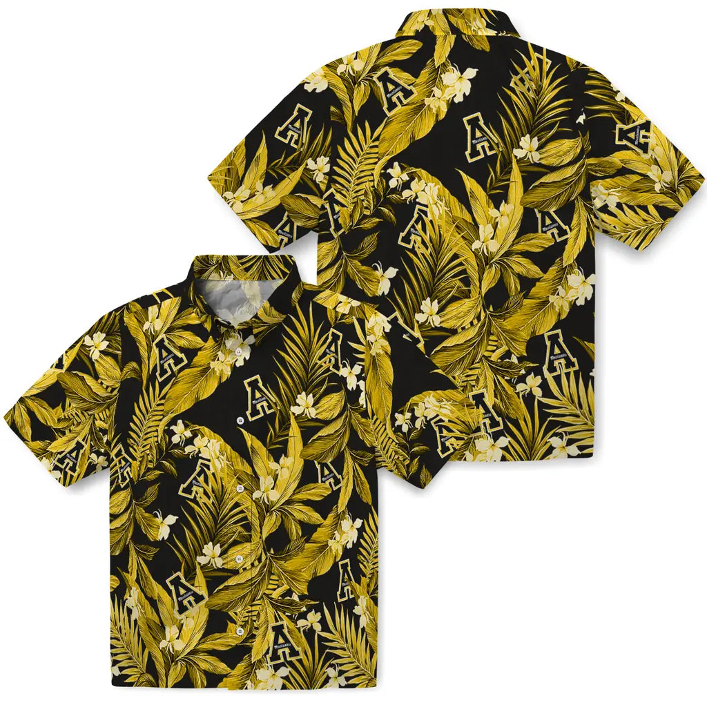 Appalachian State Mountaineers Hawaiian Shirt - Palm Leaves | Moonbestprint