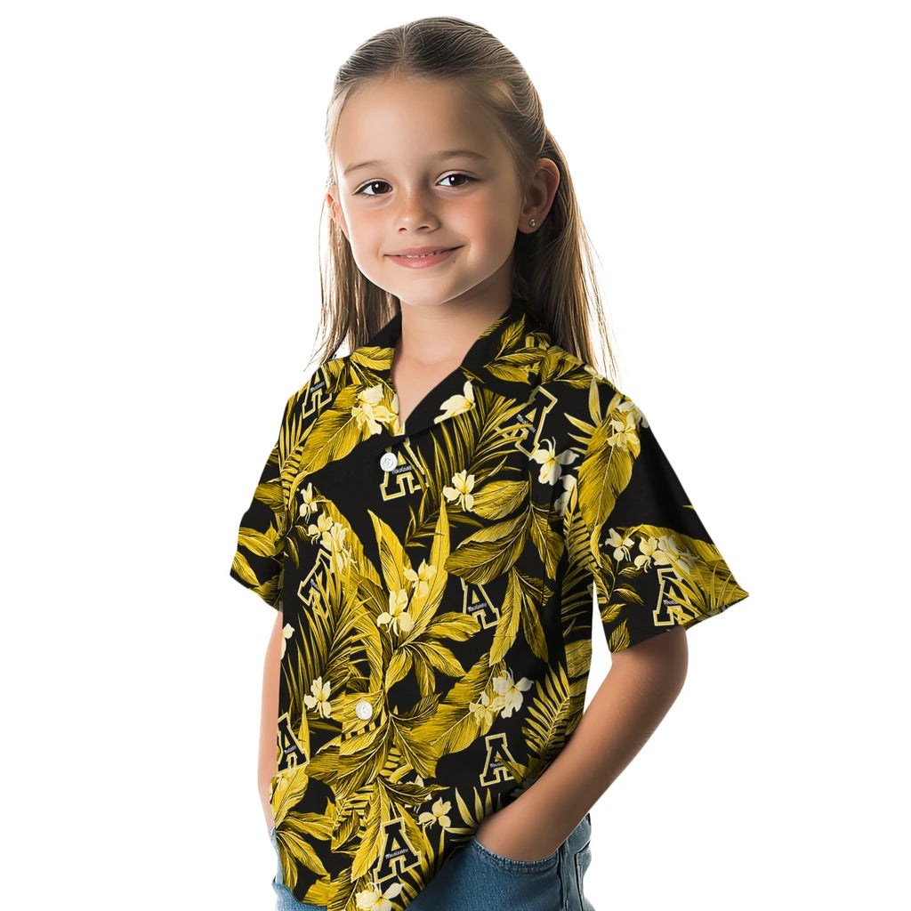 Appalachian State Mountaineers Hawaiian Shirt - Palm Leaves | Moonbestprint