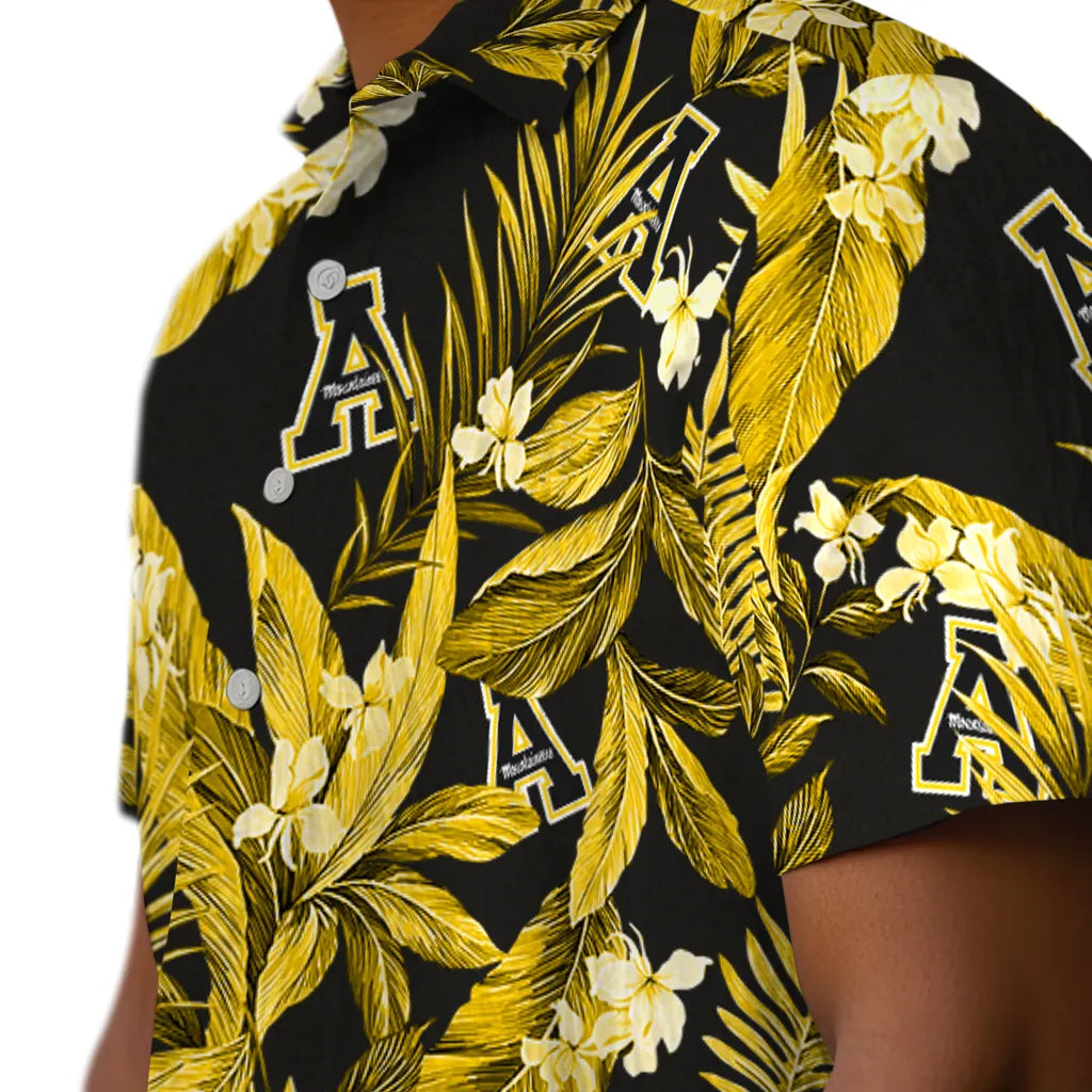Appalachian State Mountaineers Hawaiian Shirt - Palm Leaves | Moonbestprint