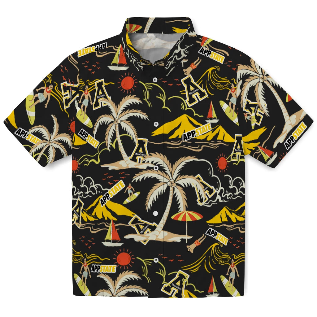 Appalachian State Mountaineers Hawaiian Shirt - Palm Tree Island | Moonbestprint