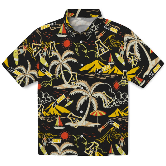 Appalachian State Mountaineers Hawaiian Shirt - Palm Tree Island | Moonbestprint