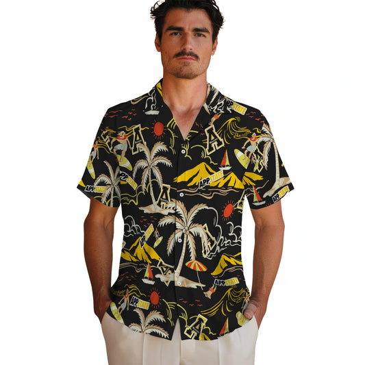Appalachian State Mountaineers Hawaiian Shirt - Palm Tree Island | Moonbestprint