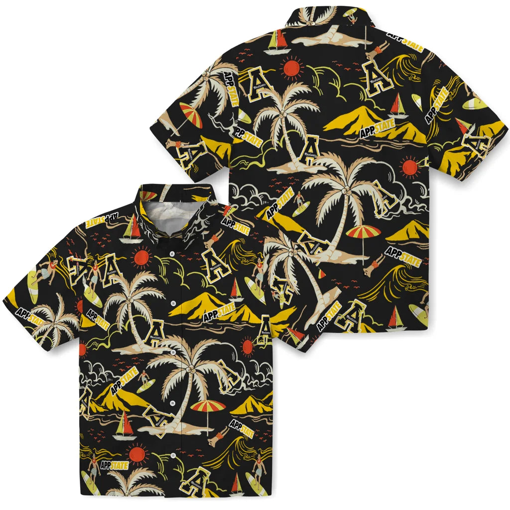 Appalachian State Mountaineers Hawaiian Shirt - Palm Tree Island | Moonbestprint