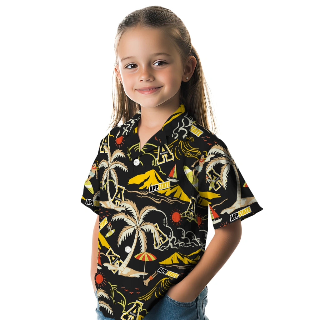 Appalachian State Mountaineers Hawaiian Shirt - Palm Tree Island | Moonbestprint